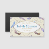 Waterverf Veren en Fancy Lijst Save The Date (Voorkant / Achterkant)