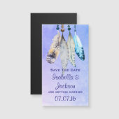 Waterverf veren en kralen redden de datum (Voorkant / Achterkant)