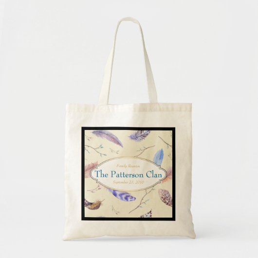 Waterverf veren + Fancy Lijst gezinshereniging Tote Bag (Voorkant)