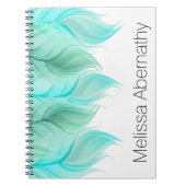 Waterverf veren gepersonaliseerd notitieboek (Voorkant)