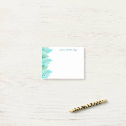 Waterverf veren gepersonaliseerd post-it® notes (Op bureau)