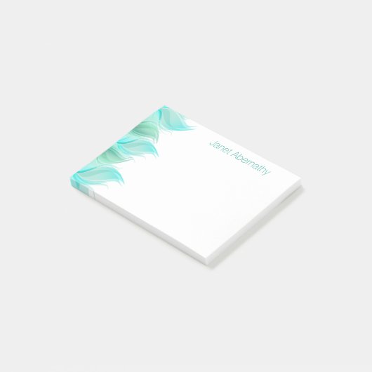 Waterverf veren gepersonaliseerd post-it® notes (Schuin)