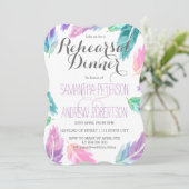 Waterverf veren, geverfd, repetitief diner kaart (Staand voorkant)