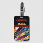 Waterverf veren in harmonie bagagelabel (Voorkant (verticaal))