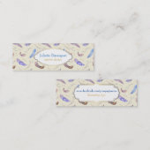 Waterverf veren met een Fancy Ovaal Lijst Mini Visitekaartje (Voorkant / Achterkant)