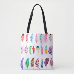 Waterverf veren: mooi Collecties Vintage. Tote Bag