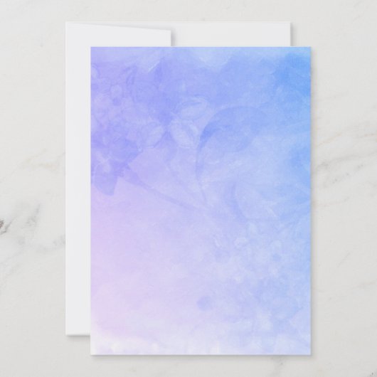 Waterverf veren op een blauwachtige Paarse bruilof Kaart (Achterkant)