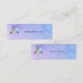 Waterverf veren op Paarse achtergrond website Mini Visitekaartje (Voorkant / Achterkant)