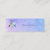Waterverf veren op Paarse achtergrond website Mini Visitekaartje (Achterkant)
