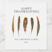 Waterverf veren Wijnlabel Wijn Etiket (Enkel label)