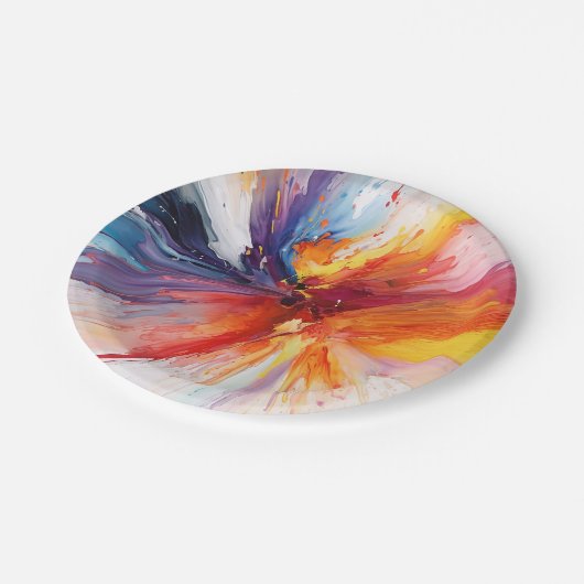Waterverf verf Abstracte explosie Papieren Bordje (Gekanteld)