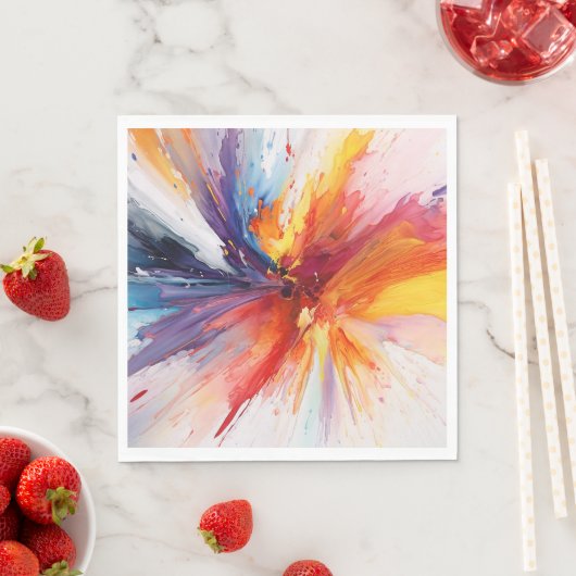 Waterverf verf Abstracte explosie Servet (Insitu)