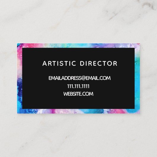 Waterverf Verf Kleurblok Eenvoudig Visitekaartje (Achterkant)