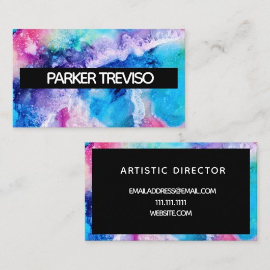 Waterverf Verf Kleurblok Eenvoudig Visitekaartje (Voorkant / Achterkant)