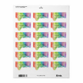 Waterverf Verf morsen | Abstract adres Etiket (Full Sheet)
