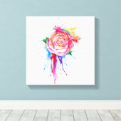 Waterverf Verf Roos Canvas Afdruk (Insitu (Houten vloer))