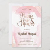 Waterverf Verf Roos  Gold Baby shower Kaart (Voorkant)