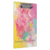 Waterverf Verf Roze Stempelbloemen Klembord (Rechts)