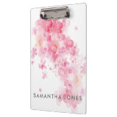 Waterverf Verf Roze Stempelbloemen Klembord (Links)