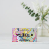 Waterverf Verf Splatter Color Trendy Visitekaartje (Staand voorkant)