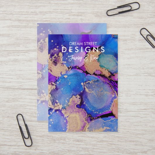 Waterverf Verf Splatter Veroorbaar beeldscherm Kaa Visitekaartje (Voorkant / Achterkant in situ)