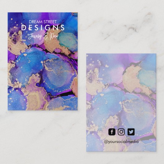 Waterverf Verf Splatter Veroorbaar beeldscherm Kaa Visitekaartje (Voorkant / Achterkant)