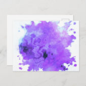 Waterverf Verf Splotches - Paars Briefkaart (Voorkant / Achterkant)
