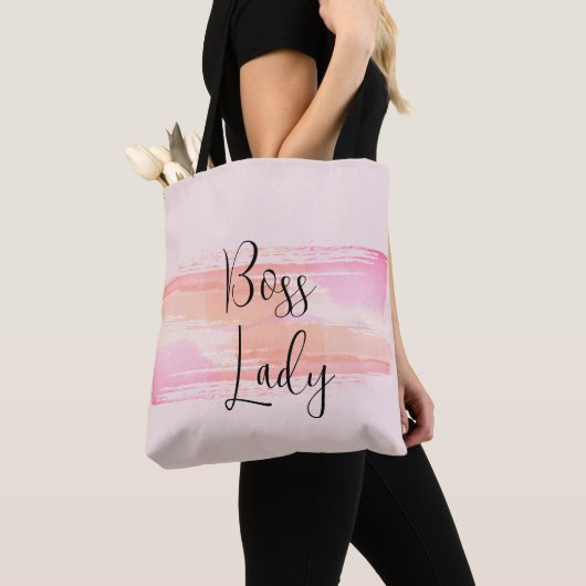 Waterverf Verf Strokes Boss Lady Canvas tas (Dichtbij)