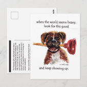 waterverf verf van Boxer & inspirerend bericht Briefkaart (Voorkant / Achterkant)