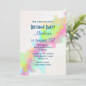 Waterverf Verf Verkleurde Verjaardag Kaart (Staand voorkant)