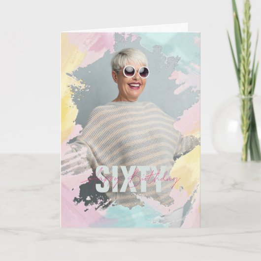 Waterverf Verf Verwant Lijst Verjaardag | Foto Kaart (Voorkant)