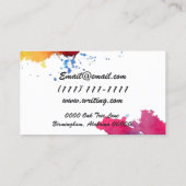 waterverf verf visitekaartje (Achterkant)