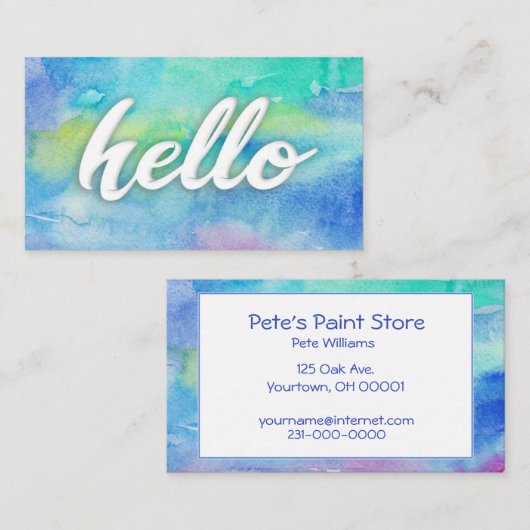 waterverf verf visitekaartje (Voorkant / Achterkant)