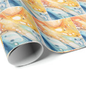 Waterverf verfbellen cadeaupapier (Rol Hoek)