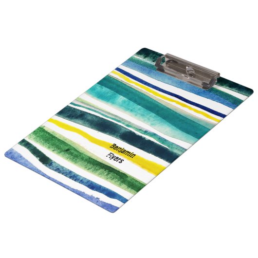 Waterverf verfde strepen notitieboek klembord (Gekanteld)