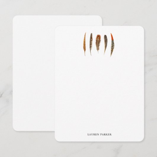 Waterverf Verfeathers Rustic Persoonlijke briefkaa Bedankkaart (Voorkant / Achterkant)