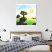 waterverf verffantasie natuur landschap canvas afdruk (Insitu (Slaapkamer))
