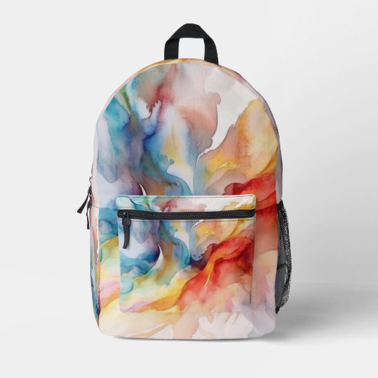 Waterverf verfpatroon bedrukte rugzak (Voorkant)