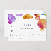 Waterverf verfspatten Weddenschap R S V P Reply Ca RSVP Kaartje (Voorkant / Achterkant)