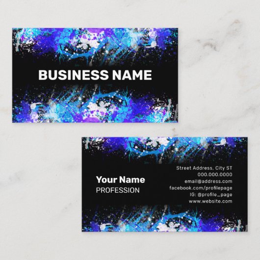 Waterverf verfsplash abstract visitekaartje (Voorkant / Achterkant)