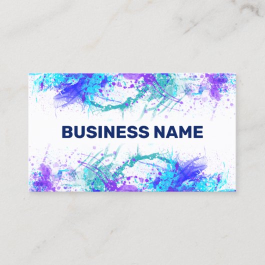 Waterverf verfsplash abstract visitekaartje (Voorkant)