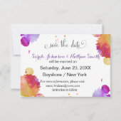 Waterverf verfsplatten Opslaan Datum Save The Date (Achterkant)