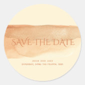Waterverf verfwas sparen de datum ronde sticker (Voorkant)
