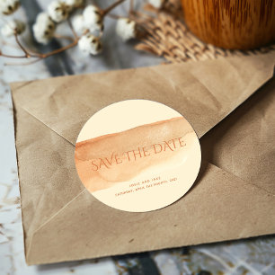 Waterverf verfwas sparen de datum ronde sticker