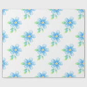 Waterverf Vergeet me niet Bloedpatroon Cadeaupapier (Vlak)