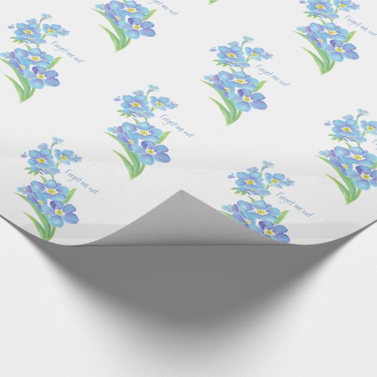 Waterverf Vergeet-me-niet bloem  blauwe bloem Cadeaupapier (Hoek)