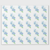 Waterverf Vergeet-me-niet bloem  blauwe bloem Cadeaupapier (Vlak)