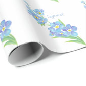 Waterverf Vergeet-me-niet bloem  blauwe bloem Cadeaupapier (Rol Hoek)