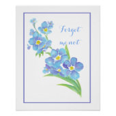 Waterverf Vergeet-me-niet bloem  blauwe bloem Perfect Poster (Voorkant)