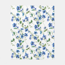 waterverf vergeet me niet fleece deken